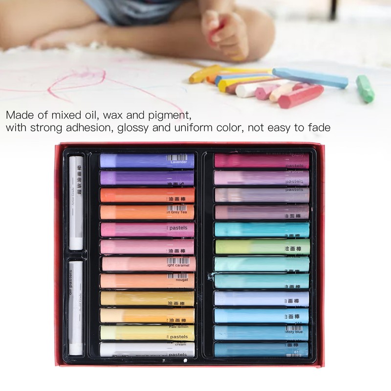 26pcs Oil Pastels 24 Colors Soft Creamy Safe Reliable DIY