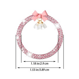 HQRNYP Bling Diamond Car Engine Start Stop Button Decoration Ring, Push Start Button Cover, Rhinestone Crystal Ring for Car Buttons & Knobs, Universal Cute Bow Bling Car Accessories for Women (Pink)
