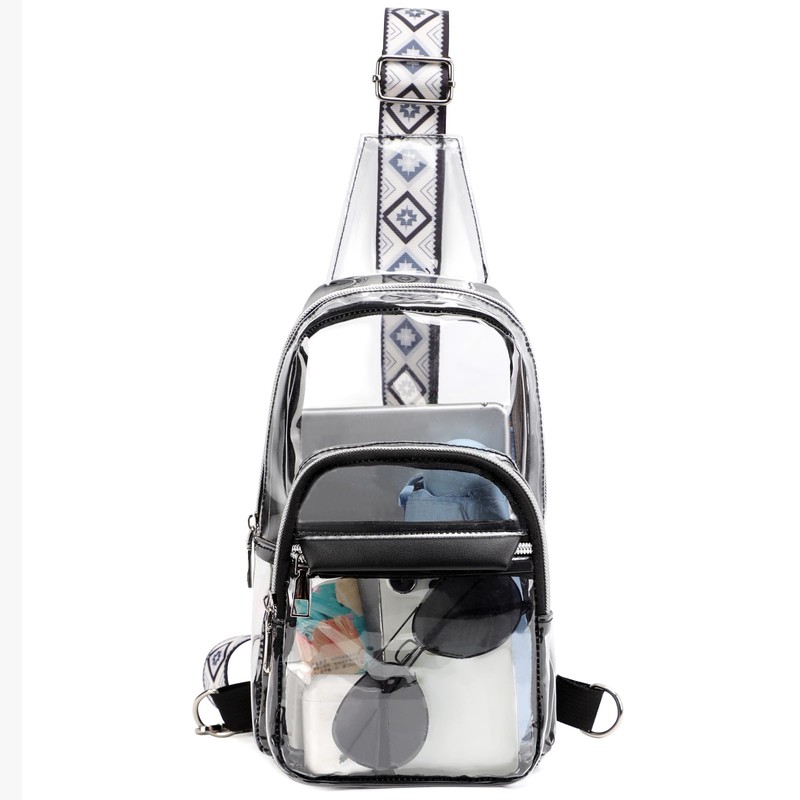 TINYAT Clear Sling Bag for Women Clear Crossbody Bag Stadium