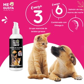 ME GUSTA Salmon Oil for Dogs and Cats | Optimises the Immune System | Strengthens Joints and Bones | Reduces Skin Problems | 100 ml