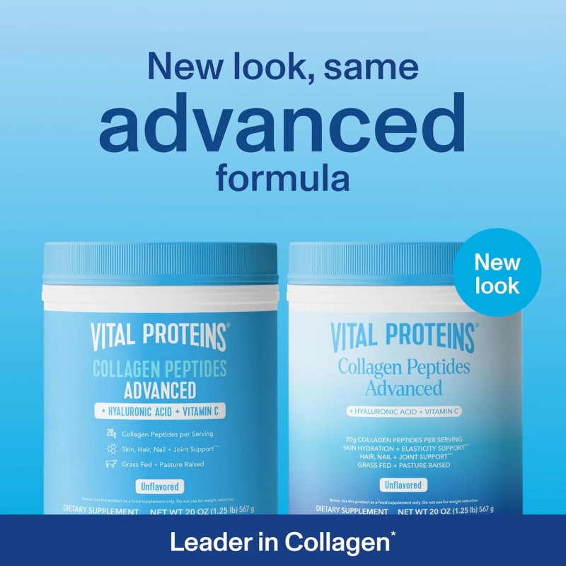 Vital Proteins Collagen Peptides Powder Advanced with Hyaluronic Acid &