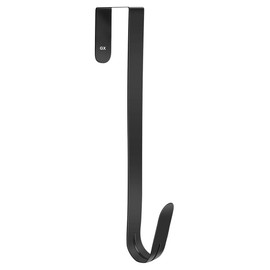 12" Wreath Hanger for Front Door - Large Wreath Metal Hook for Christmas Wreath Over The Door Single Hook, Black