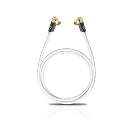Oehlbach Transmission Edge S - OFC Satellite Cable, Antenna Cable for Satellite and Sky Receivers - F Connector M/M, Angled, DVB-S/S2, HDTV, 4k UHD, 5.10 m, White