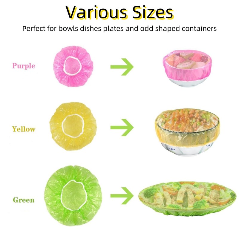 60 Pcs Reusable Food Covers, Clear Elastic Food Storage Covers