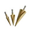 HSS Steel Titanium Coated Step Drill Set of 3, Drill