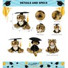 DolliBu Squat Leopard Graduation Plush Toy - Soft Leopard Plush