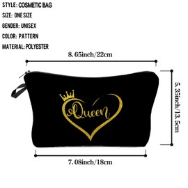 Livel lhood Queen Crown Cosmetic Bag for Women Cute Small Makeup Bag for Purse Travel Toiletry Zipper Pouch for Girls Gift for Sisters Queen Crown Makeup Bag for Her