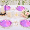 120 Pcs Pink Holographic Paper Plates 7 inch and 9