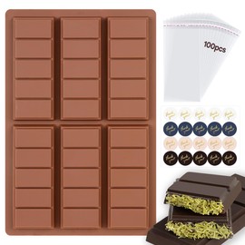 Amorpelos Chocolate Bar Mold Deep Dubai Thick Chocolate Bar Mold for Stuffed Bar Silicone Chocolate Mold for Filling Knafeh Pistachio Chocolate Bar Mold