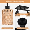 4 Light E26 Track Lighting Fixtures Ceiling Rattan Farmhouse Boho