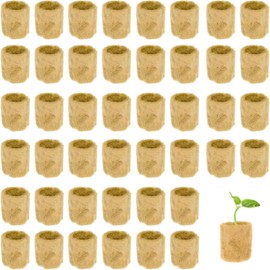 Belvanr Rock Wool Cultivation Pack of 50 Rock Wool Cubes, Rock Wool Cultivation Cubes, Rock Wool Plant Plugs, Rock Wool Starter Plug, Hydroponic Seedling Stone Wool Cube for Sowing