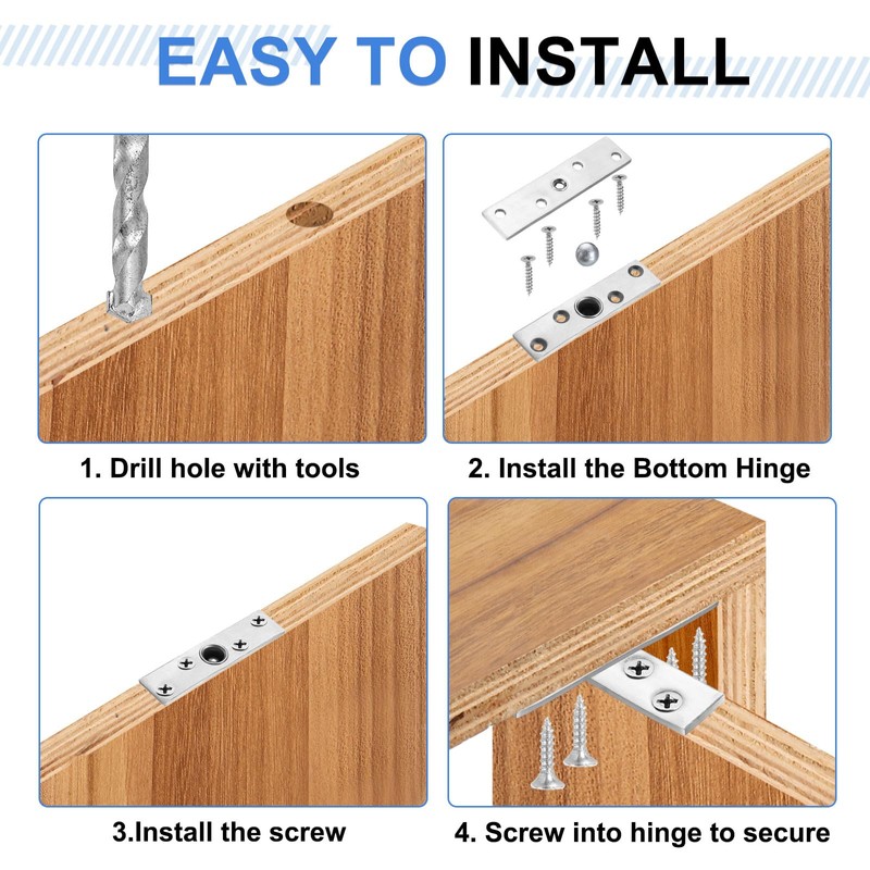 uxcell 4Pcs 360 Degree Rotating Pivot Hinges, 98.5 x 24mm
