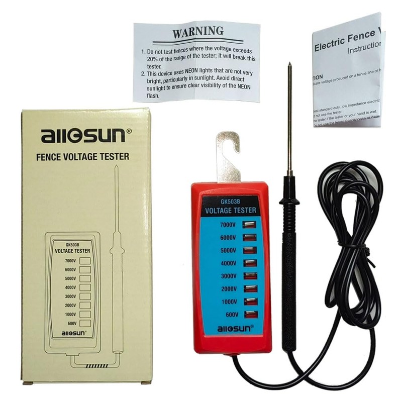 ALLOSUN GK503B NEON Electric Fence Voltage Tester and Fault Finder