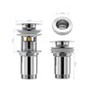 Universal Sink Plug with Overflow, Pop Up Drain Fitting for