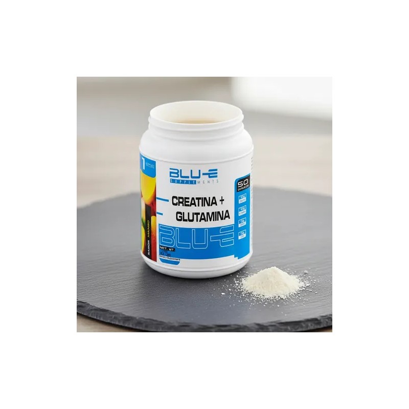 Creatina + Glutamina Blu-e 1kg 50 Servicios Varios Sabores
