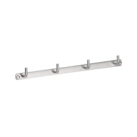 Metafranc Hakenleiste 310 mm - Edelstahl - 4 Haken - Neutrale Optik - Zur Wandmontage - Ideal für Badezimmer oder Küche / Handtuchleiste / Wand-Garderobe / Wandhaken / Handtuchhalter / 262141 Silber