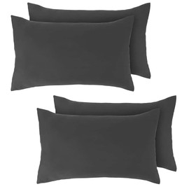 Kinfolk Textile Pillow Cases 4 Pack Egyptian Cotton 200 Thread Count (Charcoal Grey)