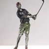 NEW. Classic Old-School Golfer In Chip-Swing Pose. Figurine Sculpture 15h