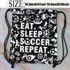 JYTAPP Soccer Gifts Bag Eat Sleep Soccer Repeat Drawstring Bag