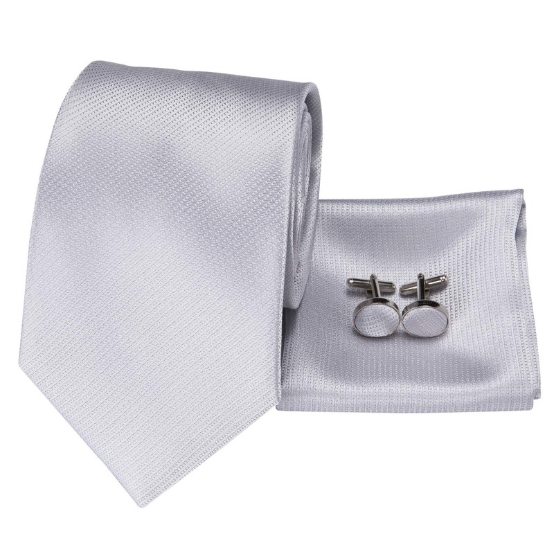 Hi-Tie Ties for Men Silk Necktie Pocket Square Cufflinks Wedding