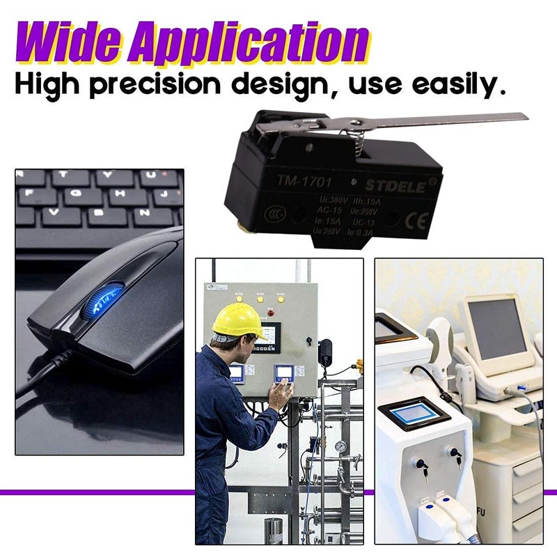 Fielect TM-1701 SPDT 1NO 1NC Long Hinge Lever Type Micro