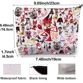 BWWKTOP Alastor Smile - Bolsa de maquillaje para cosméticos Charlie & Vaggie Fans Gift Angel Dust Zipper Bag Sir Pentious Fans Gift, Nunca eres, Bolsa