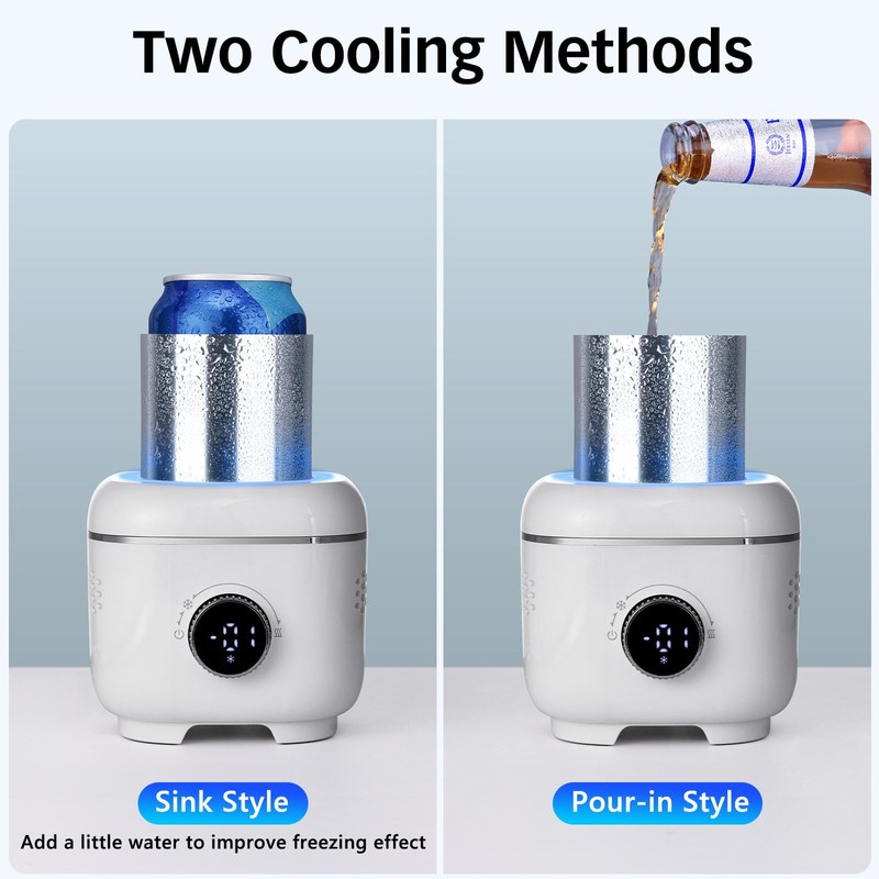 WISFISSH Cooling Cup with Mood Light,Beverage Cooler with Insulated Cover,