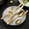 Lemeya 20-Piece Hammered Gold Silverware Set for 4 with Serrated