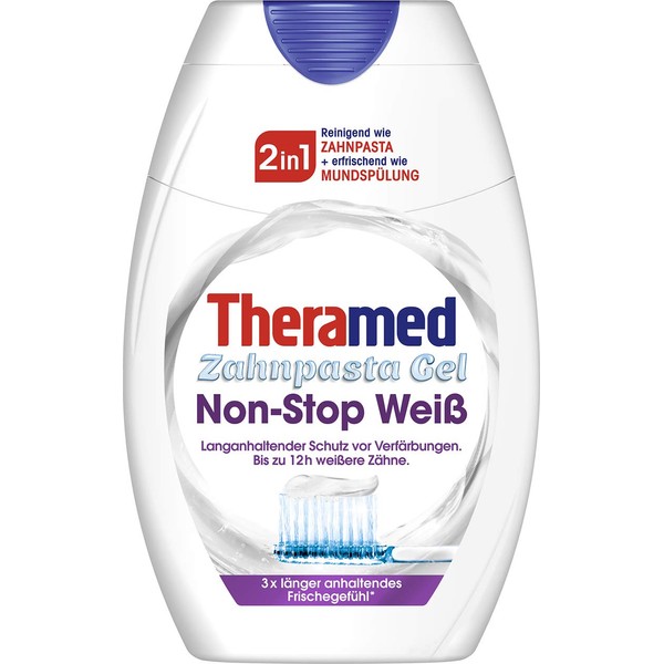 Theramed Toothpaste Gel Long Lasting Protection Against Discolouration, Up to 12 Hours Whiter Teeth, 75 ml