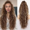 ORSUNCER Ponytail Extension Claw 30" Curly Pony Tail Clip in