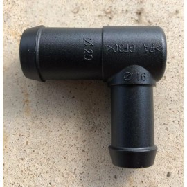 Unbranded 16mm to 20mm L-Type 90 Degree Reducing Hose Tube Connector Air, Fuel, Water