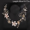 Teyglen Gold Flower Wedding Headband Hair Vine Bridal Leaf Pearl
