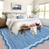 GlowSol Scalloped Washable Rugs 8x10 Living Room Rug, Solid Rug