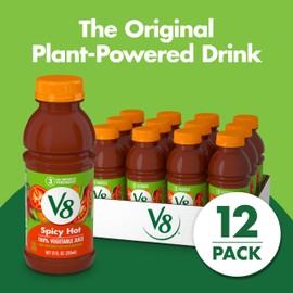 V8 Spicy Hot 100% Vegetable Juice, 12 fl oz Bottle (12 Pack)