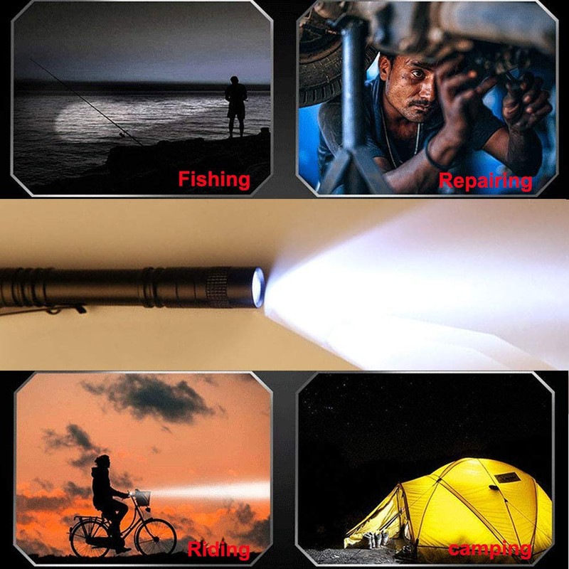 Pen Flashlight, Led Mini Penlight Super Bright Pocket Clip Pen