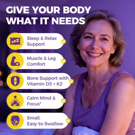 Magnesium Glycinate 400mg Softgels, Small Easy to Swallow High Absorption Magnesium Supplement, with Vitamin D3 & K2 for Sleep Relax Calm Muscle Bone* Health, 120 Gelcaps