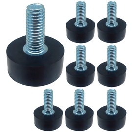 8pcs M8 Adjustable Rubber Furniture Levelers Screw in Threaded Furniture Legs Leveling Feet -Adjustable Furniture Feet –Iron Chair Leg Levelers -Floor Protector Heavy Duty Leveling Feet Glides