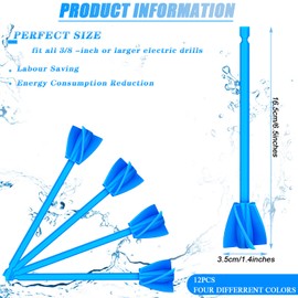 Lauwell 12 Pieces Paint Mixer Drill Attachment ,Helix Paint Mixer Resin Drill Mixer Paint Stirrers Drill Attachment for 1 Gallon of Paint Epoxy Resin Silicone Jewelry Casting Molds (Blue)
