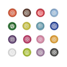 Libiline 100pcs Resin Button Solid Color 4Holes Craft Clothe Sewing Card Making Sweater Shirt (Multi-Color, 9/20"(11mm))