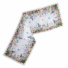 texpot Table Runner 40 x 140 cm with Bunny Print Summer Meadow Easter Spring