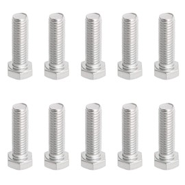 Aopin M6 x 20mm Hex Bolt Screw Grade 6.8 Stainless Steel, Fasteners Fully Machine Threaded SUS304 10 PCS