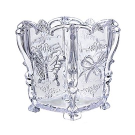 Butterfly Cosmetic Makeup Brush Holder Box Case Pencil Pen Storage Organizer (Transparent)