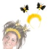 Headband with Bee, Wobble Bee, Feathers, Theme Party, Carnival, Bee,