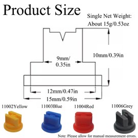 SagaSave 4PCS Flat Fan Shape Sprayer Replacement Nozzle Set Plastic Spraying Machine Nozzles for Irrigation & Herbicides Compatible with Most Dosing Machines (11003Blue)