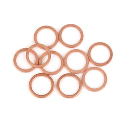 X AUTOHAUX 10pcs Copper Washer Flat Sealing Ring Spacer for Car 12 x 16 x 1.5mm