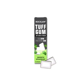 ROCKJAW® Tuff Gum 2.0 with B Vitamins (Stim-Free) - 10 Pack - 100% Xylitol, Aspartame-Free, Sugar-Free (Smooth Spearmint)