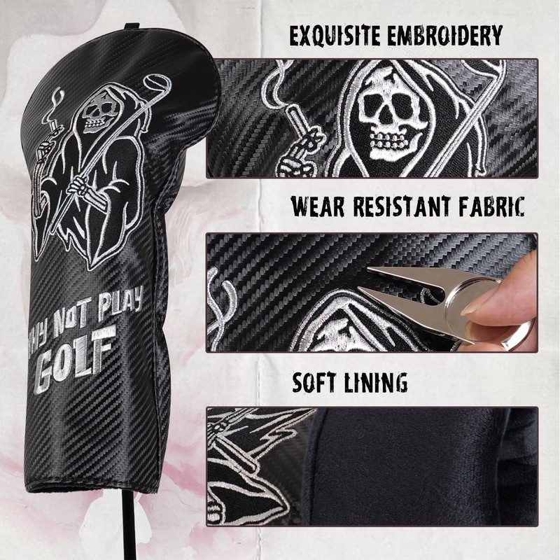 Craftsman Golf Skull Driver Headcover Fits up to 460cc Head