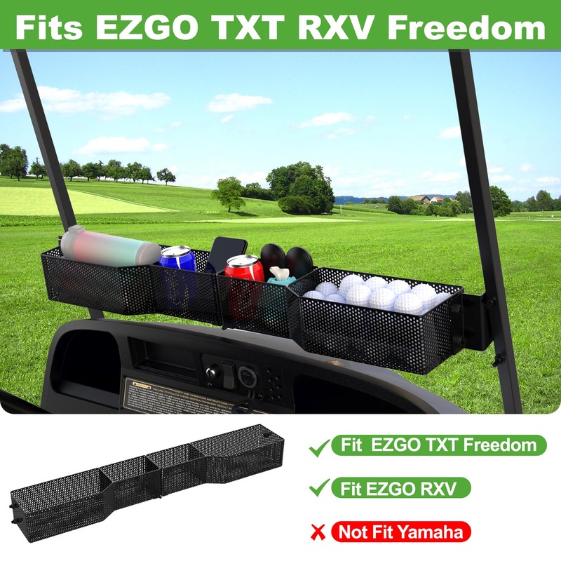 10L0L Golf Cart Front Inner Basket EZGO - Heavy-Duty Organizer