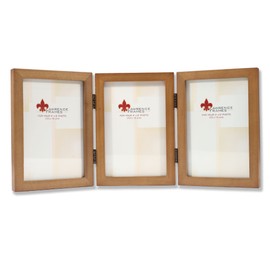 Lawrence Frames 766046T Nutmeg Wood Hinged Triple Picture Frame, 4 by 6-Inch
