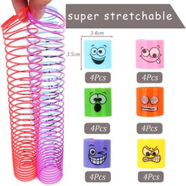 Mini Slinky Emoji Silly Faces Springs Toy for Party Bag Filler,24p Coil Mini Springs Bulk Toys,Fidget funny Face Stretchy Toys,Classroom Prizes for Kids Boys Girls Pinata Party Favour Stocking Fillers